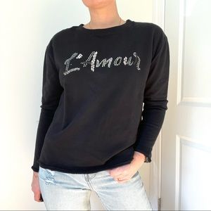 Jane & Delancey Cotton French Terry Sweatshirt with Rhinestone Print